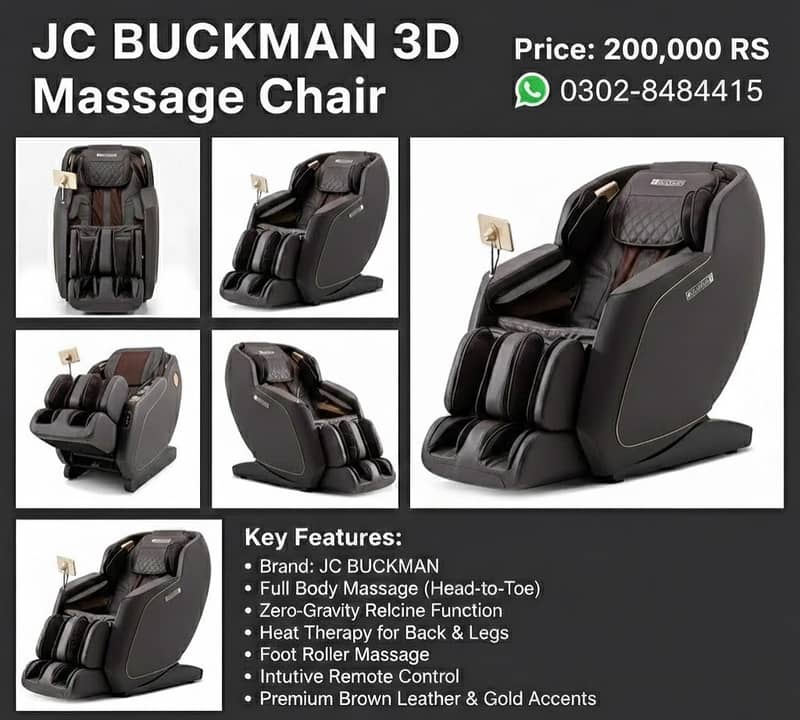 JC BUCKMAN 3D Massage Chair | Electric Massager | Recliner

                                                            alt=
