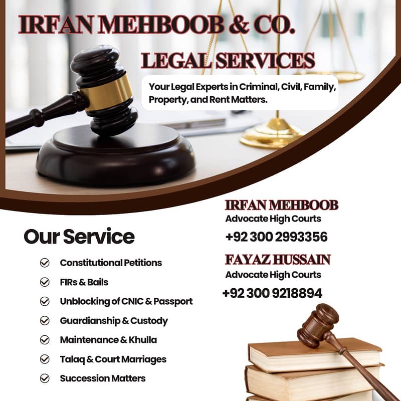 Legal Services by Advocate High Court | CNIC & Passport Issues

                                                            alt=