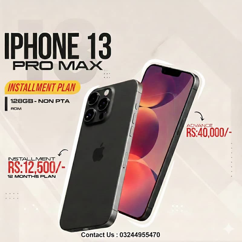 iPhone 13 Pro Max (128GB) Non PTA Available On Easy Installment Plan

                                                            alt=