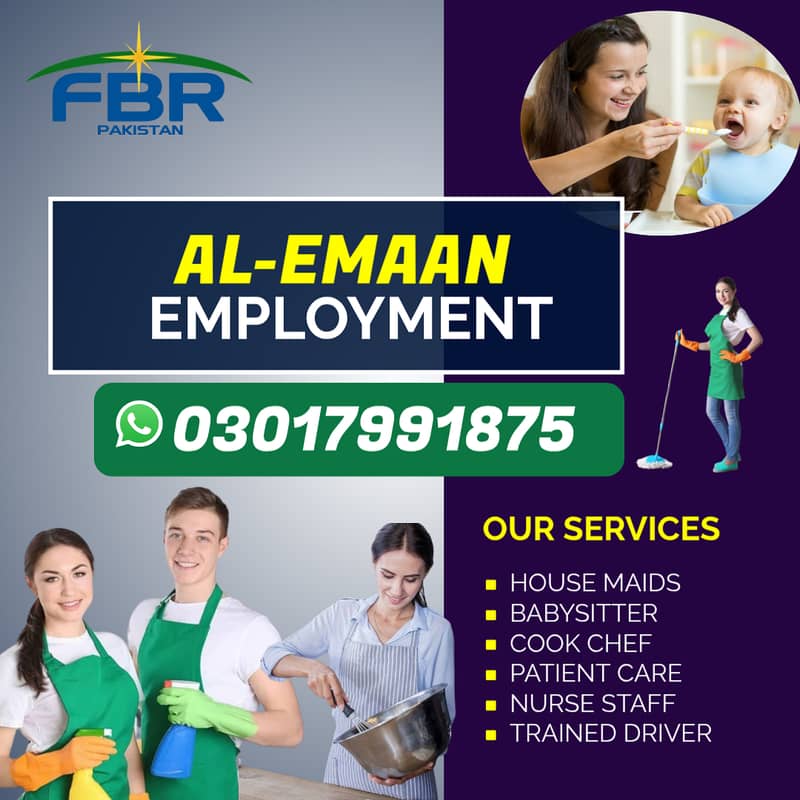 Maid /Cook/Baby Care /Patient Care /Nurse /Couple / Kitchen Helper

                                                            alt=