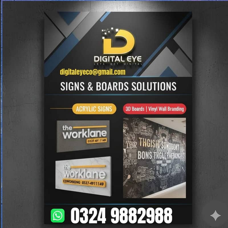 Sign board / 3D & Back-lit Boards / Customized Shop & Office Signage

                                                            alt=