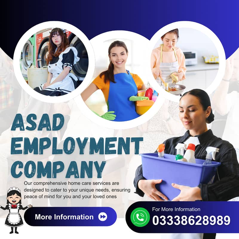 Couple Maid | Cook | Helper Driver | Baby Seater | Maid | House Maids

                                                            alt=