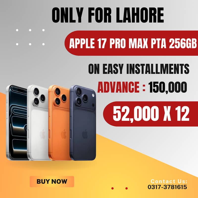 Apple iPhone 17 Pro Max PTA On Installments

                                                            alt=