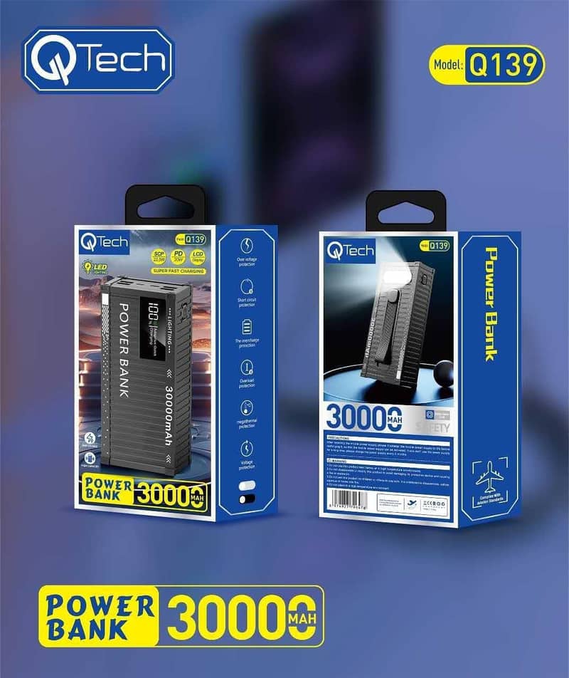 QTach 30000mAh Power Bank | Fast Charging | Torch Light | New | COD

                                                            alt=