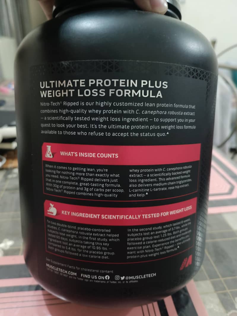 MUSCLETECH Nitro Tech Ripped Lean Protein + Weight Loss 4LB (1.82kg)

                                                            alt=