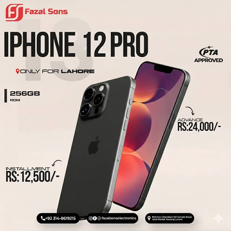 iPhone 12 Pro (256GB) PTA Approved Available On Easy Installment Plan

                                                            alt=