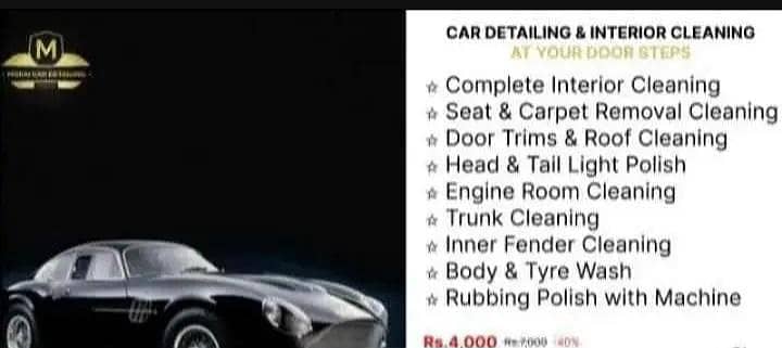 salam we provide car interior cleaning service available at door step

                                                            alt=