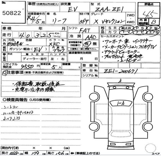 Nissan leaf electric 2022/2025 Grade 4.5

                                                            alt=