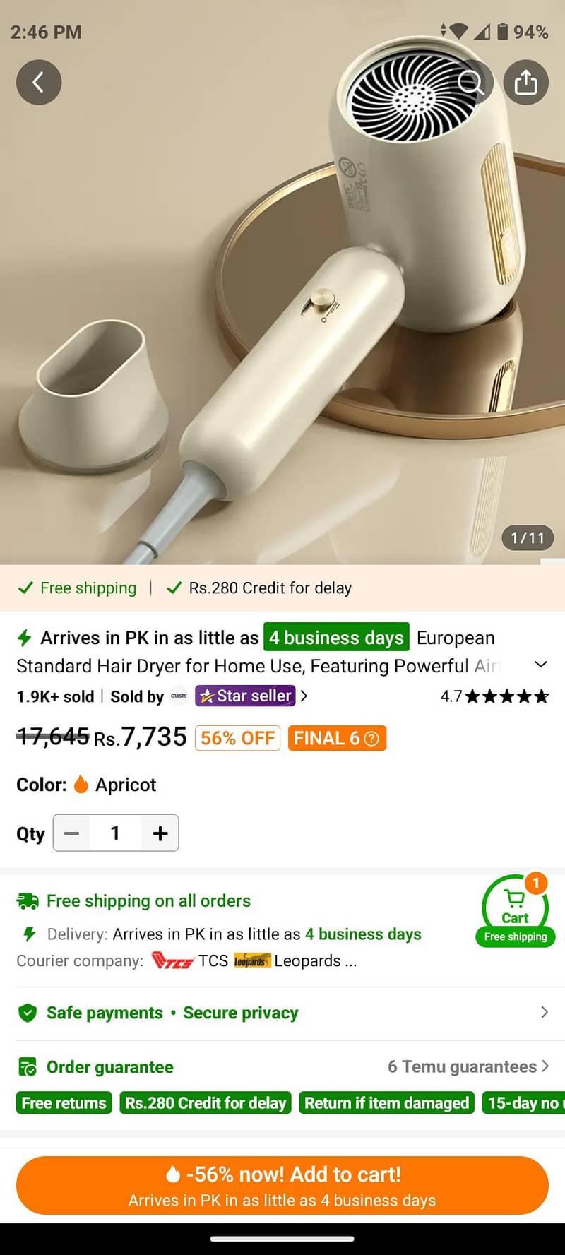 “Hair Dryer – Like New, Used 2 Times, Original Price 17,645”

                                                            alt=