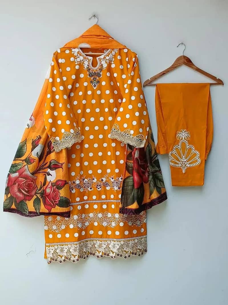 Women's Embroidered Polka Dot 3-Piece Set (Black & Mustard)

                                                            alt=