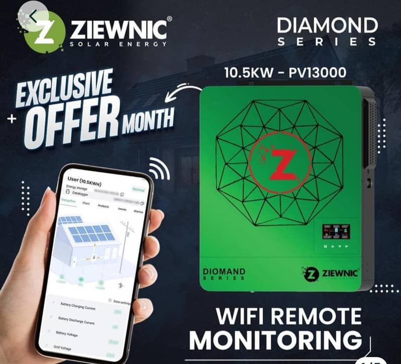 ZIEWNIC Diamond Solar Hybrid Inverter 10.5 (KW) 5G PV13000 ON/OFF/MKS

                                                            alt=