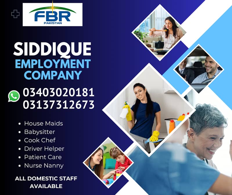 House Maids Baby Sitter Cook Drivers Chef Couple all Domestic staff

                                                            alt=