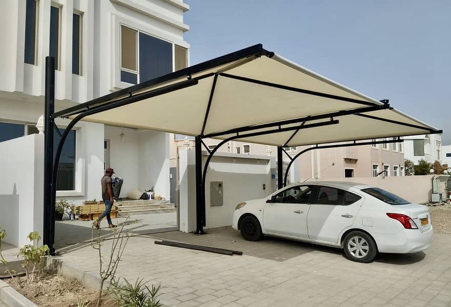 Car parking shades in Pakistan/ Pvc fabric shade/ Rolling shed/ Porch