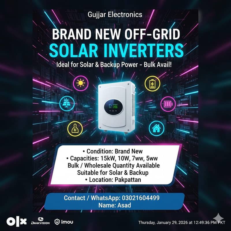 Off-Grid Inverter for Sale | New | Bulk Quantity Available

                                                            alt=
