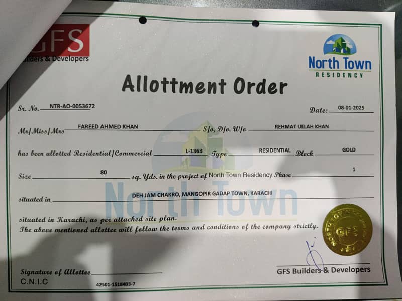 North Town Residency  west Open  80sqr feet