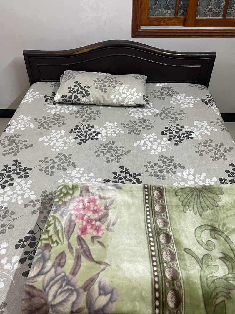 Wooden Double Bed with Mattress – Excellent Condition

                                                            alt=