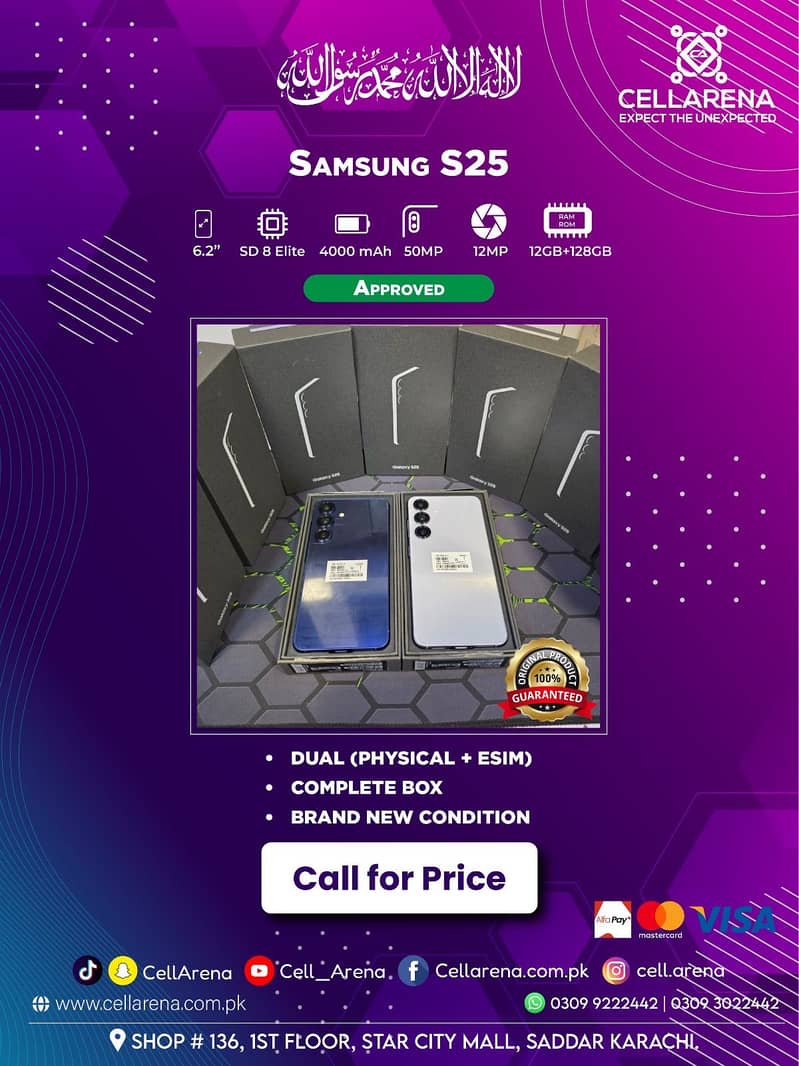 SAMSUNG Galaxy S25 Approved- CELLARENA

                                                            alt=