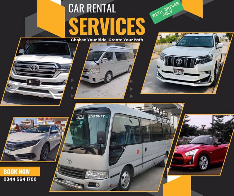 Coaster|2 seater copen|Hiace|G cabin|7 seater|Bus|Prado for rent

                                                            alt=