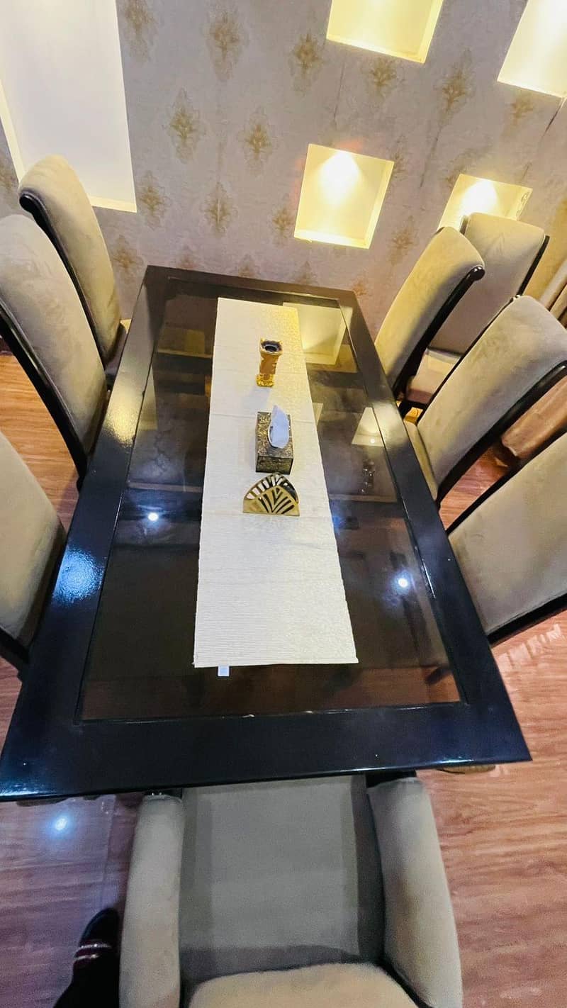 Dining Table | Eight Chairs Dining | Top Glass | Luxury Dining

                                                            alt=