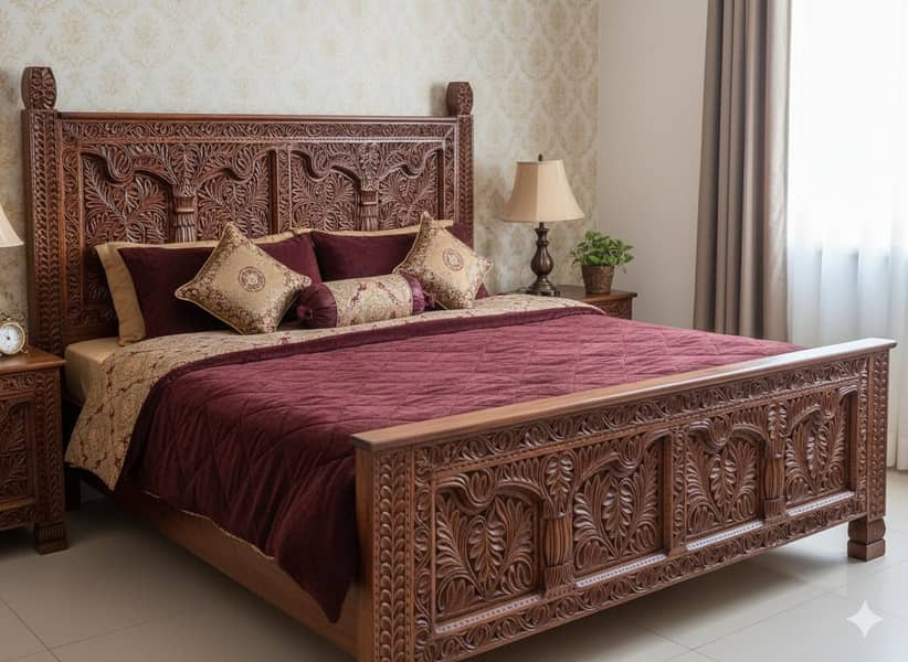 Brand New Handicraft Wooden Bed – Premium Quality

                                                            alt=