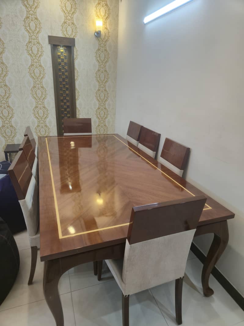 Premium 8-Seater Dining Table Set – Designer Sage Green Woodwork

                                                            alt=