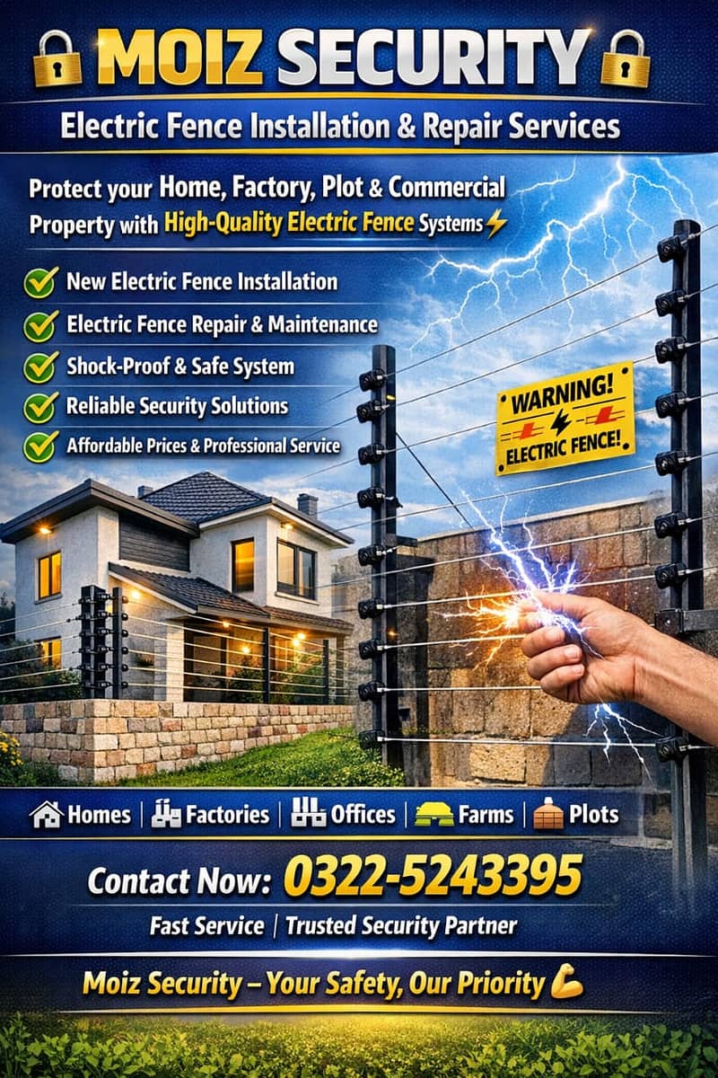 Fencing security system/ electric fence instaltion/ security wire

                                                            alt=