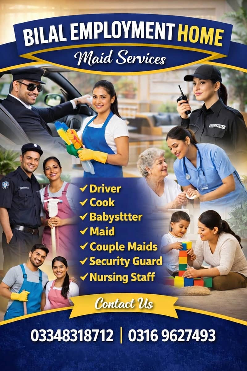 House Maids / cook /chef / Baby Sitter  Driver part time available

                                                            alt=