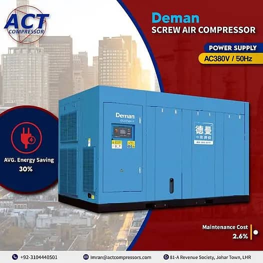 Screw Air Compressor (Deman) Only Industrail Compressors

                                                            alt=
