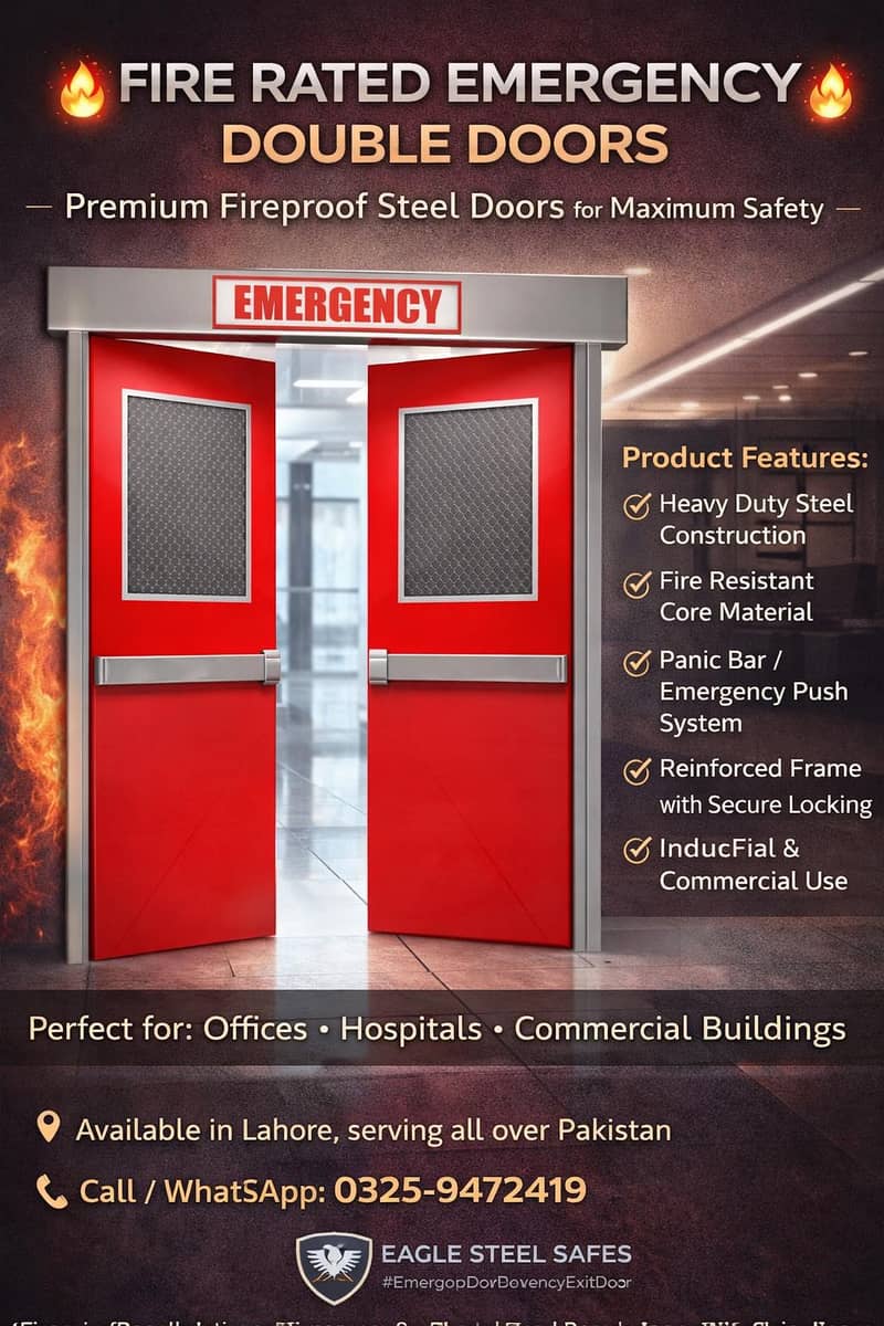 FIRE EXIT DOOR VAULT DOOR STRONG ROOM VAULT STEEL DOORS FIRE RATED

                                                            alt=