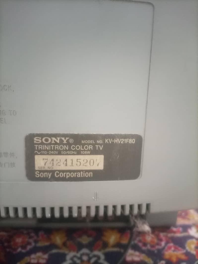 Sony Trinitron Color TV Model No  KV-HV21F80

                                                            alt=