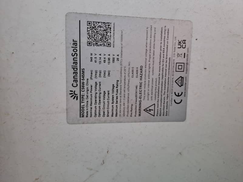 1 Canadian solar. CS6W-545MS. . NEW CONDITION. bhot km used

                                                            alt=
