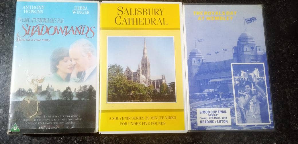 VHS or VCR video cassettes with cover case box available

                                                            alt=