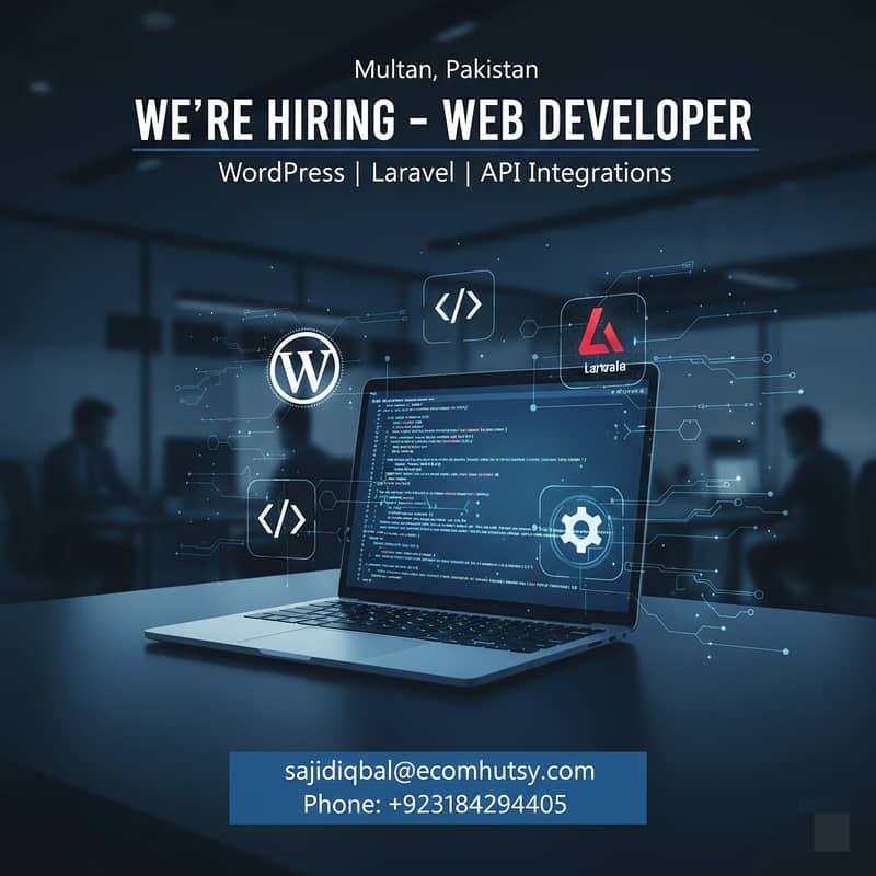 Web Developer Required in Multan (WordPress / Laravel) +92 318 429440

                                                            alt=