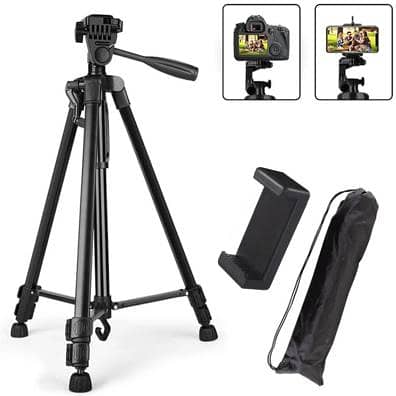 3366 Tripod Stand 55 inch Aluminium Tripod Stand with Mobile Holder

                                                            alt=