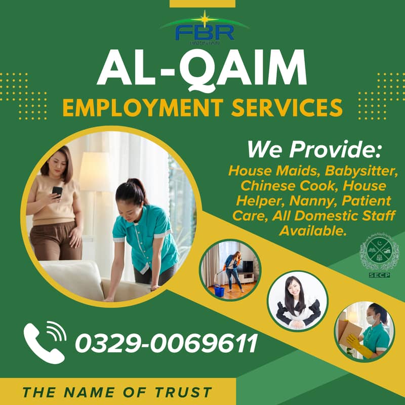 Maids / House Maids / cook / House chef / Baby Sitter maid available

                                                            alt=