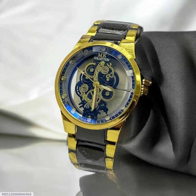 Luxury Men's Stainless Steel Watch | Black & Golden | Round Case | Ch

                                                            alt=