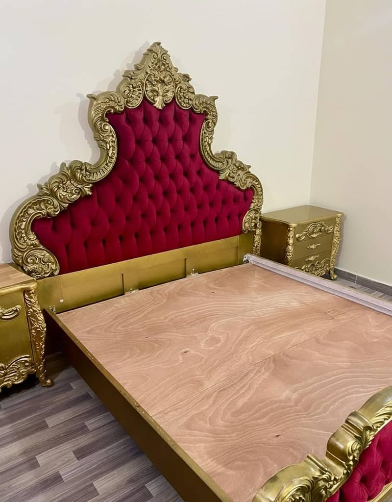 Bridal Bed Set with Side Tables, Dressing and Cup Board

                                                            alt=