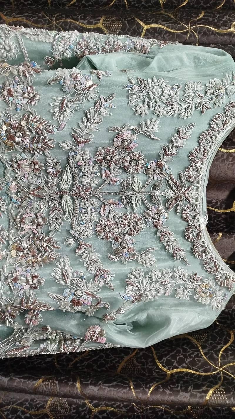 Heavy Embroidered | Maxi Dress | Mint Green Formal / Bridal Wear

                                                            alt=