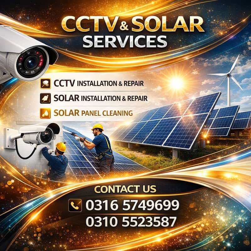 Solar & CCTV Installation, Repair Services and Professional Solar Wash

                                                            alt=