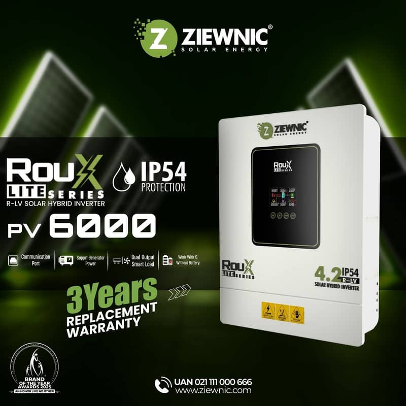 Ziewnic Roux Lite Series 4.2 R-LV Hybrid Inverter

                                                            alt=