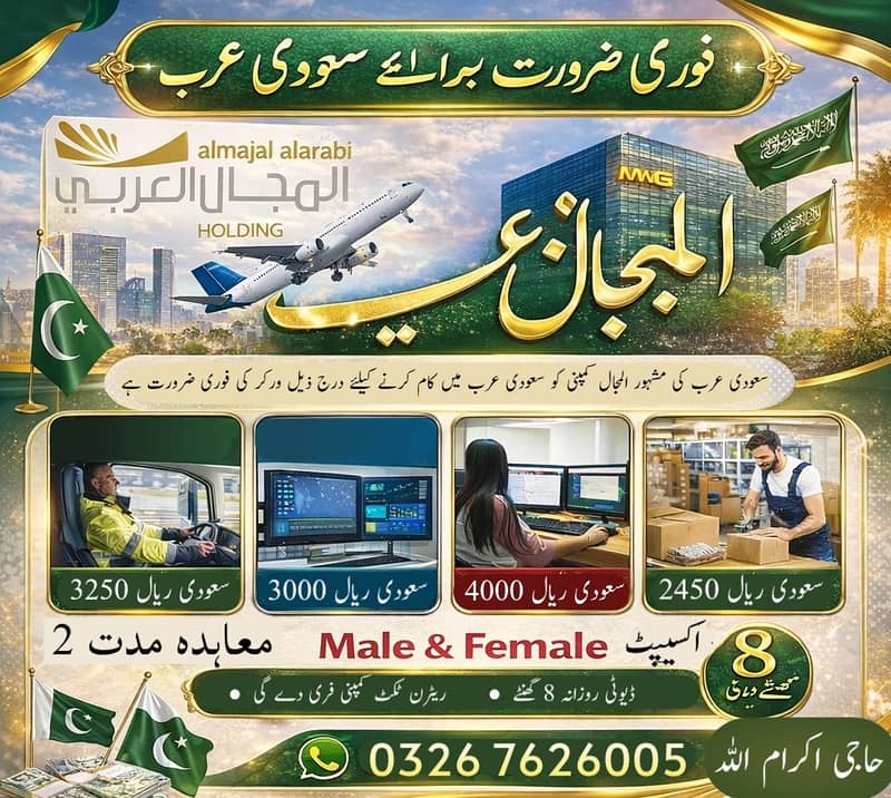 Jobs in Saudia, job in Makkah, Company staff Visa , jobs Male & Female

                                                            alt=