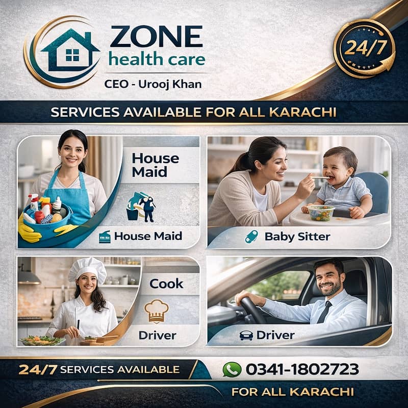 Staff Provide in karachi Cook,Driver,House Maids,Baby Sitter, Nursing

                                                            alt=