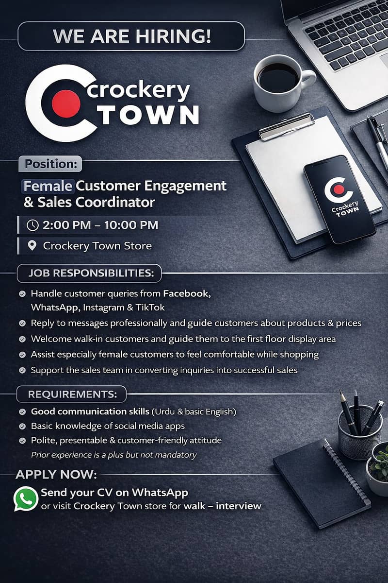 Hiring for Sales, Sales Team, Social Media Account handler, Need staff

                                                            alt=