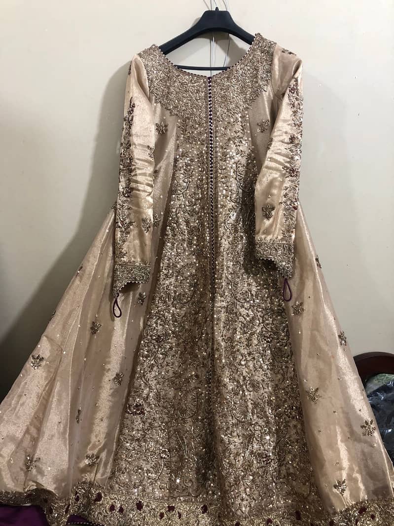 Heavy Bridal Maxi with Dupatta – Golden & Maroon Wedding Dress |Medium

                                                            alt=