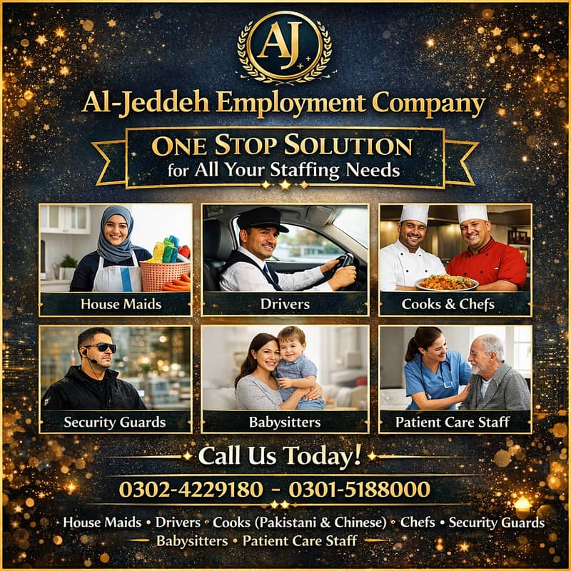 Babysitter | Cook | Helper Driver | Couple Staff | Nurse | House Maids

                                                            alt=