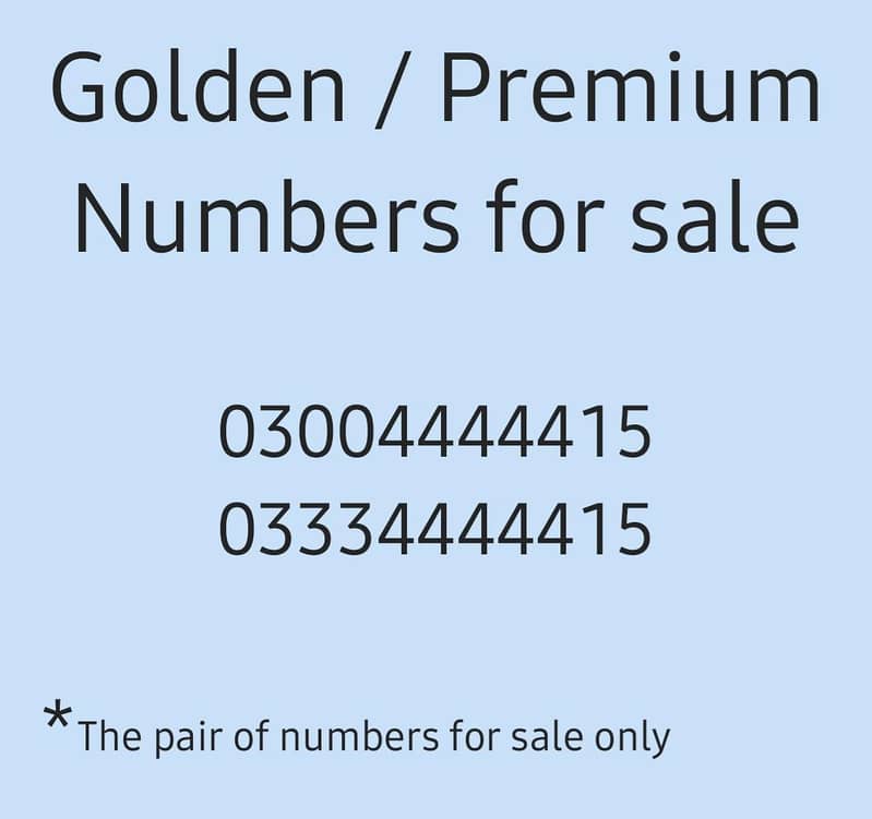 Golden / Premium numbers for sale

                                                            alt=