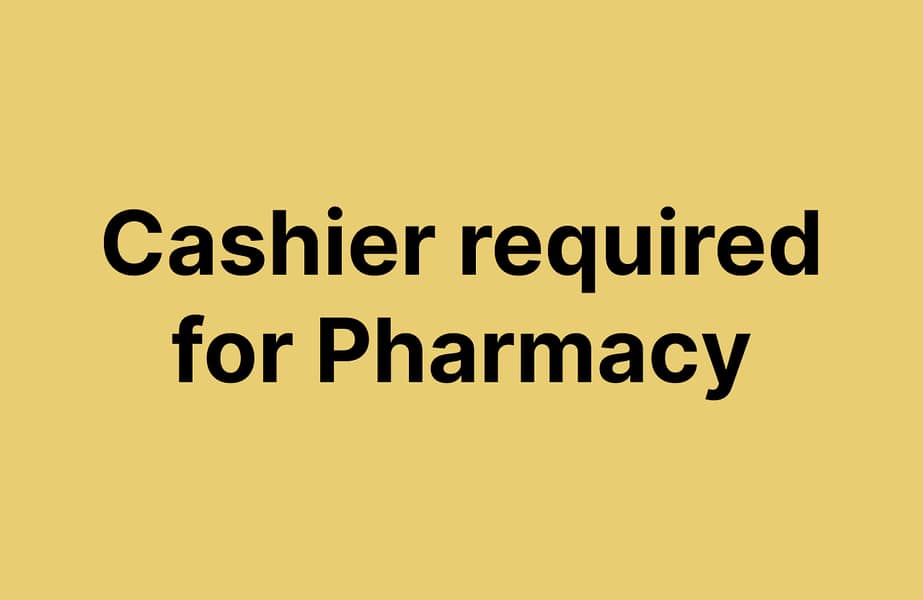 Cashier needed in Pharmacy

                                                            alt=