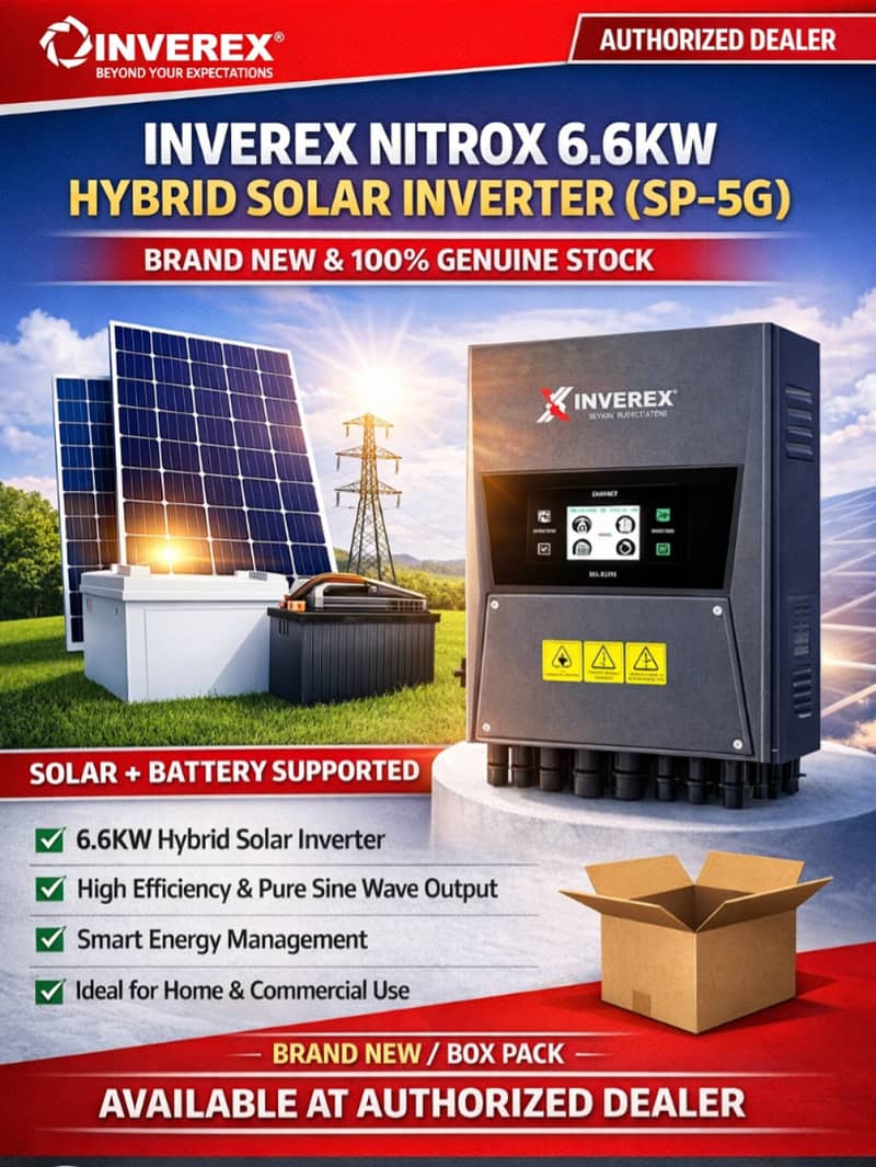 Inverex Nitrox 6.6KW Hybrid Solar Inverter SP-5G – Brand New

                                                            alt=