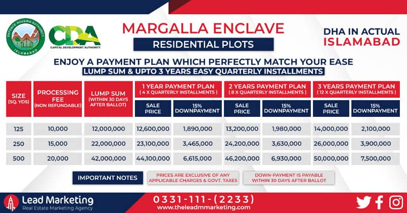 DHA & CDA JV PROJECT available lump sum to 3 years plan

                                                            alt=