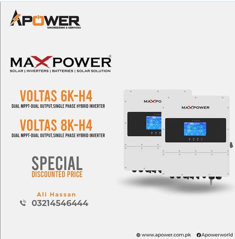MaxPower Voltas 6KW Single Phase IP65 Hybrid Inverter

                                                            alt=